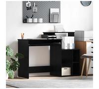 Desk Black Oak 120.5x44x88.5cm Engineered Wood with Drawer & 2 Modern Shelves