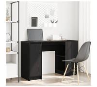 Desk Black Oak 120x42x76cm Engineered Wood Writing Desk with Storage and Shelves