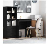 Desk Black Oak 60x50x76cm Engineered Wood Compact Writing Table Home Office Slim