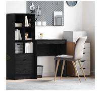 Desk Black Oak 70x40x76cm Engineered Wood Compact Writing Table Home Office Slim