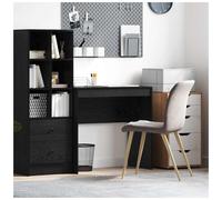 Desk Black Oak 80x40x76cm Engineered Wood Compact Minimalist Small Home Office.