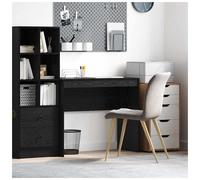 Desk Black Oak 90x40x76 cm Engineered Wood Compact Writing Table Home Office Pro