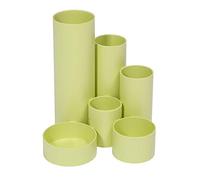 Desk Boy Plastic Pen Holder with 6 Tubes Blue Angel Green