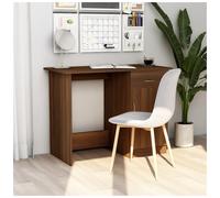 Desk Brown Oak 100x50x76cm Engineered Wood Compact Modern Study Desk with Drawer