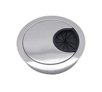 Desk cable grommet 1pcs Zinc Alloy Desk Wire Hole Cover Base Computer Grommet Table Cable Outlet Port Surface Line Box Organizer Furniture Hardware for Home Office(Glossy,53MM)