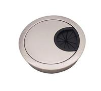 Desk cable grommet 1pcs Zinc Alloy Desk Wire Hole Cover Base Computer Grommet Table Cable Outlet Port Surface Line Box Organizer Furniture Hardware for Home Office(Brushed,53MM)