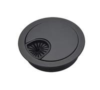 Desk cable grommet 1pcs Zinc Alloy Desk Wire Hole Cover Base Computer Grommet Table Cable Outlet Port Surface Line Box Organizer Furniture Hardware for Home Office(Black,53MM)