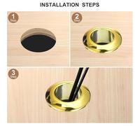 Desk Cable Grommet Cover 4Pcs Set for Wire Management, ABS Material for Home or Office Use (black25mm)