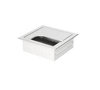 Desk Cable Grommet - Square/Rectangular - White, Black, Aluminium - 80x160/80x80 (White, 80x80mm)