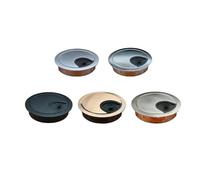 Desk Cable Grommets, Cable Tidies Port Hole Covers, 2pcs Hide Wires Conduit Hole Plug Pass Cover Tidy Grommet Table Cable Gland Outlet Computer Desk Organizer Port Line Box Office Decor(Silver,50mm)