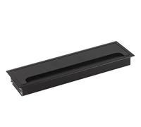 Desk Cable Grommets,Desk Cable Hole Covers,1pcs Table Desk Rectangle Aluminum Alloy Wire Cable Grommet Hole Cover With Brush Tool Desk Table Grommet Cable(Black,80 * 280mm)
