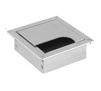 Desk Cable Grommets,Desk Cable Hole Covers,Aluminum Alloy Cable Hole Cover PC Desk Rectangle Wire Cable Grommet Office Table Hole Cover Outlet Port with Black Brush(Silver,120x120mm)