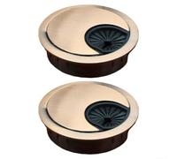 Desk Cable Hole Covers 2 Pcs Metal Desk Grommets for Workspace Cable Management and Organization with Round Hole Cover for Office and Home Desks (Red bronze 50mm)