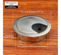 Desk Cable Hole Covers 60mm - 2 Pack Metal Grommet for Desk Cable Management, Round Zinc Alloy Cable Organizer with Green Bronze, Red Bron(Brushed 60MM)