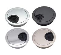 Desk Cable Management Grommet Thick Material and Anti Slip Design Chrome Brush Finish for Elegant Appearance (Pearl Silver 60MM)