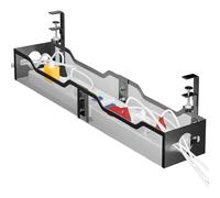 Desk Cable Organiser Under Desk Cable Management Tray No Drill Wire Management Tray Cord Organiser with Clamp for Home Office Workspace Tidy
