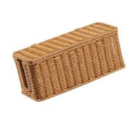 Desk Cable Organizer Box, Double Opening | Decorative Woven-Look Cord Cover with Lid for Bedside and Media Console Areas Home Use