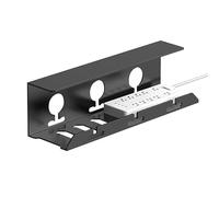 Desk Cable Organizer Tray - 60-100 cm Cold Rolled Steel Under Desk Mount, Black, Adhesive Fixation, | Seamless Wire Management System for Home Office, Computer, Charging, Electronics