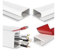 Desk Cable Tidy, Cable Raceway White, Under Desk Cable Management, j Channel Cable Trunking Self Adhesive For Pc Tv Wire Cords, 4 Pack