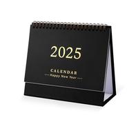 Desk Calendar, 2024-2025 Desk Calendar 7.48x6.3 Inch Academic Year Standing Flip Calendar Running from July 2024 to December 2025 for School Office Home (Black)