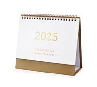Desk Calendar, 2024-2025 Desk Calendar 7.48x6.3 Inch Academic Year Standing Flip Calendar Running from July 2024 to December 2025 for School Office Home (Gold)