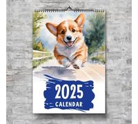 Desk Calendar 2024/25 Uk The Corgi Themed 2025 Elegant Calendar A Daily Adorable Image Capturing Warm Moments Accompanying You Through Everyday Life Habit Calendar (Blue, 28x21.5x1.5cm)