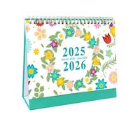 Desk Calendar 2025-2026 - Calendar 2025/2026, Runs from Jan. 2025 to Jun. 2026, 18 Month Desktop Calendar, Stand Up Desk Calendar with Strong Twin-Wire Binding for Home Office School (1Pc)