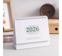 Desk Calendar,2025-2026 Desk Calendar 6.29x7.48Inch Standing Flip Desktop Calendar Minimalist Fresh-Style for School Office Home (Green)
