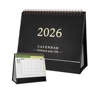 Desk Calendar 2025-2026 UK - Monthly Planner Academic Calendar 2025-2026 Black, Double-Sided Printing Desk Planner from September 2025 to December 2026, Ideal for Office, Home, School and Work