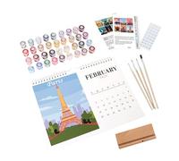 Desk Calendar 2025, Wall Calendar 2025, Standing Desktop Calendar Family Planner, Decorative Organisation and Planning Calendar, Calendar with Wooden Base, Desk Decoration for Timetables