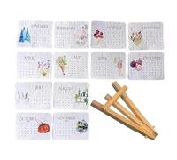 Desk Calendar 2026-12 Month Monthly Agenda Planner With Wood Base | Desktop Organizer Calendar For Bedroom School Work Apartment Dormitory Hotel Classroom Office