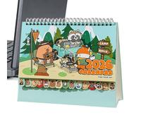 Desk Calendar 2026 - 2026 Diary with Illustrations by Capibara | Standing Calendar | For Adults Boys Girls Home Apartment Office School Bedroom