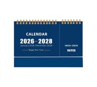 Desk Calendar 2026-2028 2026 Calendar UK from January 2026 to December 2028 36 Month Standing Flip Calendar Twin-Wire Binding Month To View Flip Planner for School Officel (A)