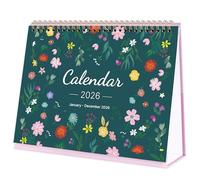 Desk Calendar 2026 - Calendar 2026 uk, Stand Up Desk Calendar from January 2025 to December 2026, Running Monthly memo pages, 10" x 8.3", with Large Blocks, Strong Twin-Wire Binding