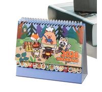 Desk Calendar, 2026 Cartoon Capybara Planner, 12 Months Stand-Up Calendar, for Home, Family, School, Classroom, Kitchen, Study, Home and Art Studio