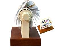 Desk Calendar 2026 - Cute Wooden Base with Rotating Doodle - Table Calendar 2026 Planner | For Home Office School Apartment New Year Holiday Kids Decor