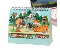 Desk Calendar - 2026 Decorative Diary with Illustration of Capibara | Comic Table Calendar - for Children Adults Girls Home Office School Bedroom