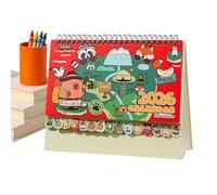 Desk Calendar | 2026 Decorative Diary with Illustration of Capibara, Standing Calendar, for Adults Boys Girls Home Apartment Office School Room
