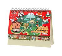 Desk Calendar 2026 - Desk Decoration with Capibara Illustration, Table Calendar with Animals - for Adults Boys Girls Home Apartment Office School Bedroom