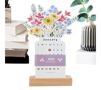 Desk Calendar 2026 - Floral Compact Design for Home Decoration, Monthly Calendar 2026 | For Bedroom Hotel Classroom Room School Work Apartment