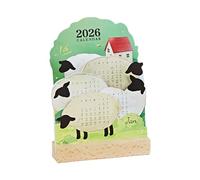 Desk Calendar 2026 | Funny Sheep Horse Monthly Planner - Desktop Calendar with Non-Slip Base,for Holiday Home Office School Classroom Dorm Apartment Family Kids Women Teacher