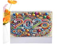 Desk Calendar 2026 - Monthly Table Calendar 2026 - Activity Planner Decoration Art Painting with Crystals for Study Bedroom Dining Room