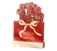 Desk Calendar 2026, Rose Monthly Planner, Vintage Floral Almanac Deck Decoration, Scheduling Tool for Agenda Appointment Planning, New Year Display for Office School Dorm Apartment