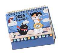 Desk Calendar 2026, Spiral Bound Cat Planner, 12 Months Family Calendar | For Planning Appointment Decoration Organisation Home Space Study