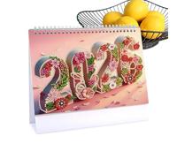 Desk Calendar 2026 | Table Calendar with Crystals 2026, Monthly Planner 12 for Home Office Decoration Christmas