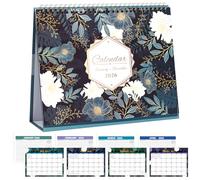 Desk Calendar 2026 UK from Jan. 2026 to Dec. 2026, 10" X 8.3", Standing Flip Calendar, Academic Monthly Planner, 12 Month Desk Calendar, Running Monthly Memo Pages for Home Office School (DarkBlue)