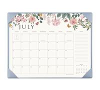 Desk Calendar 2026 with Desktop Mat, Cabbrix Large Desk Pad Calendar 22 x 17 Inch Runs From July 2026 to December 2027, Floral Design Calendar 2026 for Home School and Office (Apricot) (Blue)