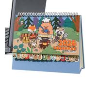 Desk Calendar | 2026 with Illustration of Capibara Office Planner - Table Calendar with Animals | For Adults Boys Girls Home Apartment Office School Bedroom