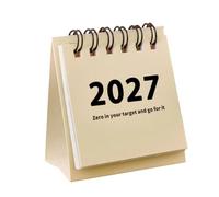 Desk Calendar 2027, Freestanding Paper Date Planner with Twin-Wire Binding for Work Study and Home Desk Notes Use