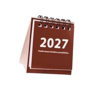 Desk Calendar 2027, Freestanding Paper Date Planner with Twin-Wire Binding for Work Study and Home Desk Notes Use